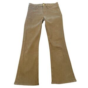 FRAME Sz 26 Le Crop Mini Boot Surplus Olive Green Jean Stretch Cropped Coated